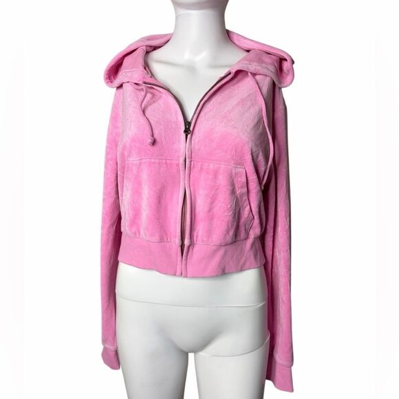 Wild Fable Pink Hooded Zip-Up Jacket Size Medium - Picture 2 of 3